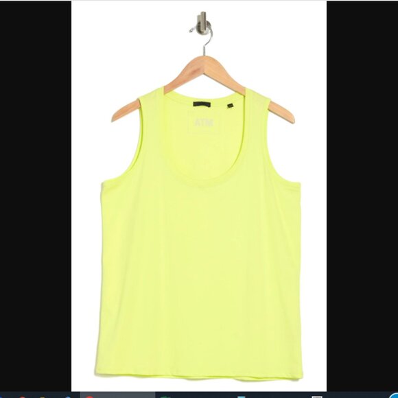 ATM ANTHONY THOMAS MELILLO Jersey Tank Top Citrus Large NEW NWT - Picture 1 of 3